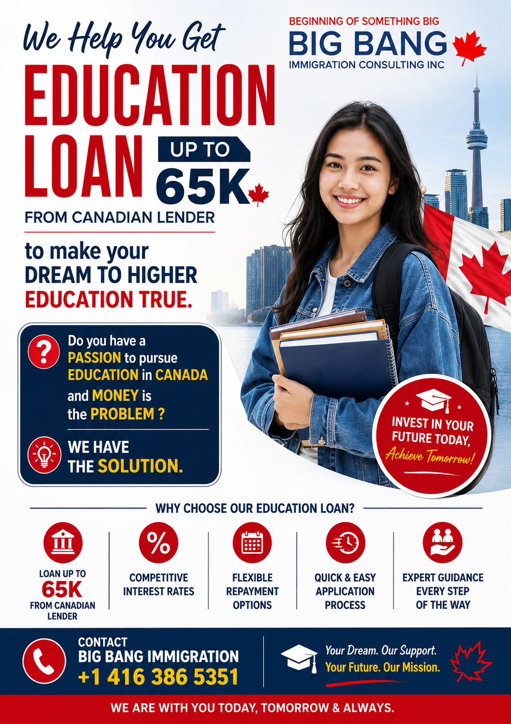 Study in Canada for long term investment & settlement (including education loan)